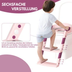 Randaco WC Riduttore Water Per Bambini Portatile & Pieghevole Vasino Sedia Con Scaletta & Sgabello Da Viaggio Rosa -Stile Bagno 100029549 5
