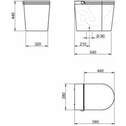 Mizubath - Vaso Con Bidet Con Casetta Incorporata - Pulizia Con Acqua E Diversi Tipi Di Massaggio - Asciugatura Ad Aria Calda - Telecomando E Pannello Di Controllo - Montaggio A Pavimento - Serie Rada -Stile Bagno 100116792 3
