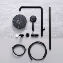 CECIPA Set Doccia Nero Sistema Doccia Senza Rubinetteria, Colonna Doccia A Pioggia Con Soffione Tondo Da 22 Cm E Doccetta Con Soffione A 3 Modalità, Regolabile In Altezza 9 CECIPA Set Doccia Nero Sistema Doccia Senza Rubinetteria, Colonna Doccia A Pioggia Con Soffione Tondo Da 22 Cm E Doccetta Con Soffione A 3 Modalità, Regolabile In Altezza -Stile Bagno 10104628 5