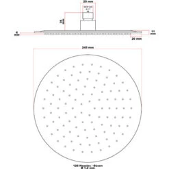 Soffione Doccia Effetto Pioggia Forma Rotonda In Acciaio Inossidabile 25cm -Stile Bagno 10180667 4
