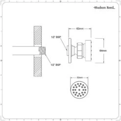 Hudson Reed Como Kit Doccia Con 1 X Idrogetto Rotondo - Ottone Solido Cromato - Ø53 X 63mm -Stile Bagno 10474838 3