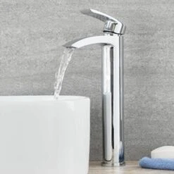 Hudson Reed Rubinetto Miscelatore Lavabo Lavello Bagno 145mm Monoforo Monocomando Alto Otttone Cromato Moderno -Stile Bagno 10474843 3