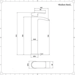 Hudson Reed Rubinetto Miscelatore Lavabo Lavello Bagno 145mm Monoforo Monocomando Alto Otttone Cromato Moderno -Stile Bagno 10474843 5