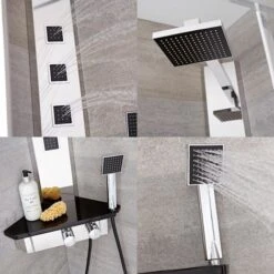 Hudson Reed Alcove Pannello Doccia Angolare Ad Incasso Con Miscelatore Termostatico Cromato Esterno – 3 Vie -Stile Bagno 10474878 4