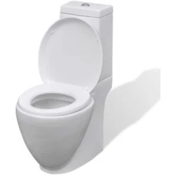 Set Toilette E Bidè In Ceramica Bianca VidaXL -Stile Bagno 1062900 4