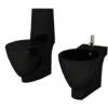 Set Toilette E Bidè In Ceramica Nero VidaXL
