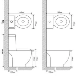 Set Toilette E Bidè In Ceramica Nero VidaXL -Stile Bagno 1062901 3