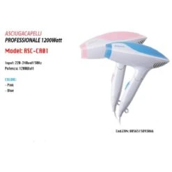 Trade Shop - Asciugacapelli Professionale Maxtech Da Viaggio Pieghevole 1200w Capelli Asc-ca01
