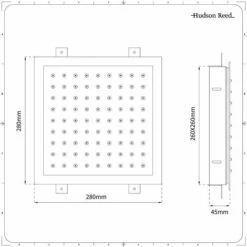 Hudson Reed Trenton Soffione Doccia Fisso - Design Quadrato Ad Incasso Da Soffitto - Acciaio Inox - Controsoffitto Doccia - 280 X 280mm -Stile Bagno 10671142 5
