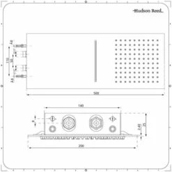 Hudson Reed Trenton Soffione Doccia Rettangolare Ultrasottile Da Parete - Effetto Cascata E Pioggia - Doccione A 2 Vie - 200 X 500 X 25mm -Stile Bagno 10671166 5