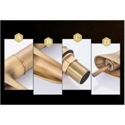 Rubinetto Miscelatore Cascata Ottone Canna Bassa Bagno Vintage Becco DR T2021 -Stile Bagno 10683671 5