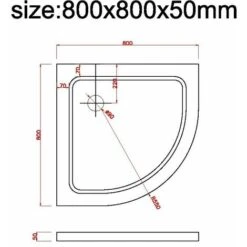 Piatto Doccia Ribassato Semicircolare In Abs H 5cm Con Piletta Inclusa 80x80 -Stile Bagno 10752417 3