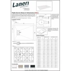 Piatto Doccia In SMC Vetroresina Effetto Pietra H 2,6 Cm Con Piletta Di Scarico Inclusa 70-90 Bianco -Stile Bagno 10752592 5