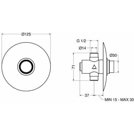 Rubinetto Doccia Ad Incasso Temporizzato Con Pulsante Antibloccaggio Idral Modern 08540/E Cromo 2 Rubinetto Doccia Ad Incasso Temporizzato Con Pulsante Antibloccaggio Idral Modern 08540/E Cromo - immagine 2