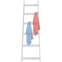 Scaletta Porta Asciugamani In Multistrato Bianca Con 6 Gradini -Stile Bagno 11229633 3