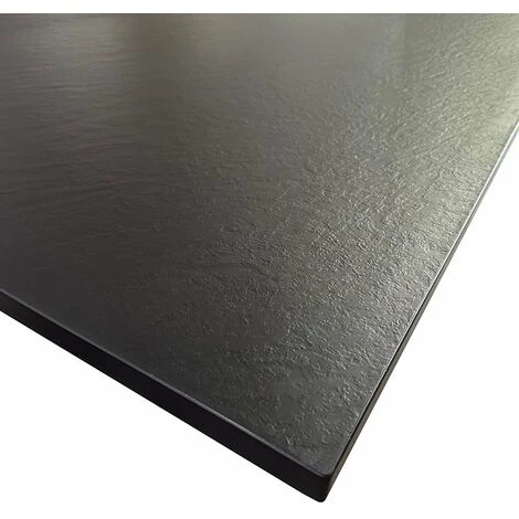 Piatto Doccia In SMC Vetroresina Effetto Pietra H 2,6 Cm Con Piletta Di Scarico Inclusa 80-160 Nero 2 Piatto Doccia In SMC Vetroresina Effetto Pietra H 2,6 Cm Con Piletta Di Scarico Inclusa 80-160 Nero - immagine 2