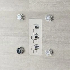 Hudson Reed Como Kit Doccia Con 4 X Idrogetti Rotondi - Ottone Solido Cromato - Ø53 X 63mm -Stile Bagno 11424297 3