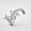 Hudson Reed Elizabeth Rubinetto Miscelatore Monoforo Per Lavabo Bagno Con Design A Croce - Finitura Cromata E Bianca - 170 X Ø60 X 130mm