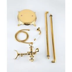 Rubinetto Da Bagno A Libera Installazione Raccordo Rotondo 1414 Oro -Stile Bagno 11435292 5