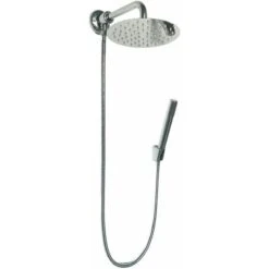 Kit Set Doccia Deviatore A Pressione Con Doccetta Tonda, Soffione 20 Cm