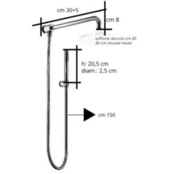 Kit Set Doccia Deviatore A Pressione Con Doccetta Tonda, Soffione 20 Cm -Stile Bagno 11475465 4
