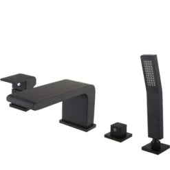 Rubinetto Miscelatore A Quattro Fori Bordo Vasca 6080B - Nero