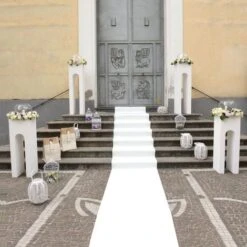 TAPPETO NUZIALE BIANCO PASSATOIA PER MATRIMONIO CERIMONIA EVENTO CHIESA AL METRO