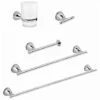 SET 5 PEZZI ACCESSORI BAGNO A MURO ECONOMICI CROMO GEMMA