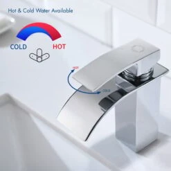 2 X CECIPA Cromata Rubinetto Bagno Cascata, Miscelatore Lavabo Bagno, Rubinetto Lavabo, Valvola In Ceramica, Acqua Calda E Fredda, Altezza 152mm -Stile Bagno 11939514 3