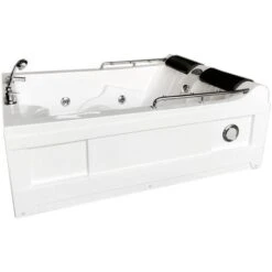 SIMBA VASCA BAGNO IDROMASSAGGIO CROMOTERAPIA SPA 175 X 132cm BIANCA PER 2 PERSONE LULU