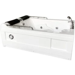 SIMBA VASCA BAGNO IDROMASSAGGIO CROMOTERAPIA SPA 175 X 132cm BIANCA PER 2 PERSONE MIMI