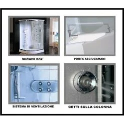 Bagno Italia Cabina Idromassaggio Cm 110x110 Box Multifunzione Con Bagno Turco Due Persone Con Cromoterapia -Stile Bagno 12227658 3