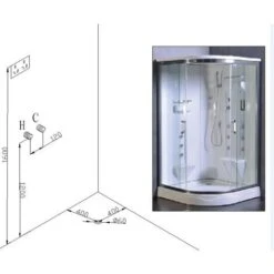 Bagno Italia Cabina Idromassaggio Cm 110x110 Box Multifunzione Con Bagno Turco Due Persone Con Cromoterapia -Stile Bagno 12227658 4
