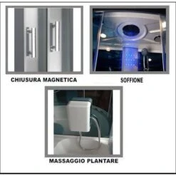 Bagno Italia Box Doccia Idromassaggio 135x80 Cm Con Vasca Colonna Con 6 Getti Bagno Turco Cromoterapia -Stile Bagno 12227748 4