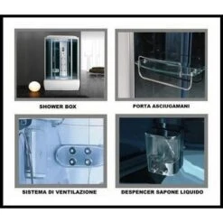 Bagno Italia Cabina Idromassaggio 6 Getti Con Vasca Box Doccia 120x85 Multifunzione -Stile Bagno 12227832 4