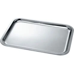 Trade Shop - Vassoio Da Portata Da Tavola In Accioio Inox Rettangolare 39x29cm Hotelleria