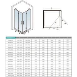 195 Cm Box Doccia Angolare Doppie Porte Battenti Cristallo 6 Mm Temperato Anticalcare Trasparente Telaio Cromo Lucido Misura 80x80 Cm Piatto Doccia 80x80 Cm -Stile Bagno 12433359 5