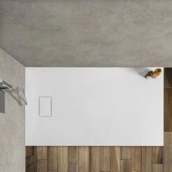 Piatto Doccia Filo Pavimento 80x120 Serie Agorà Bianco Effetto Pietra -Stile Bagno 12585427 3