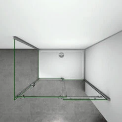 100x70x195 Cm Box Doccia Angolare Porta Scorrevole Con Parete Laterale Vetro 8 Mm Temperato Anticalcare Telaio Cromato Lucido, Piatto Doccia 100x70 Cm Incluso -Stile Bagno 12628225 4