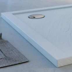 Piatto Doccia Bordato Effetto Pietra Bianco In Acrilico Mod. Flower 75x75x4 Cm Quadrato 8 Piatto Doccia Bordato Effetto Pietra Bianco In Acrilico Mod. Flower 75x75x4 Cm Quadrato -Stile Bagno 12641942 4