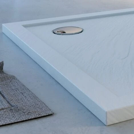 Piatto Doccia Bordato Effetto Pietra Bianco In Acrilico Mod. Flower 75x75x4 Cm Quadrato 4 Piatto Doccia Bordato Effetto Pietra Bianco In Acrilico Mod. Flower 75x75x4 Cm Quadrato - immagine 4