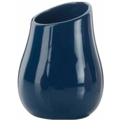 Gedy Porta Bicchiere Azalea Blu Ceramica 13x9,8x9,8 Cm