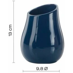 Gedy Porta Bicchiere Azalea Blu Ceramica 13x9,8x9,8 Cm -Stile Bagno 12943016 4