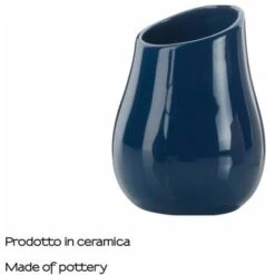 Gedy Porta Bicchiere Azalea Blu Ceramica 13x9,8x9,8 Cm -Stile Bagno 12943016 5