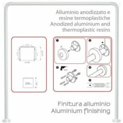 Gedy Telaio Angolare Cromato Alluminio 2x77,3x72 Cm -Stile Bagno 12943753 4