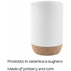 Gedy Bicchiere Ilary Bianco Ceramica 10,5x7x7 Cm -Stile Bagno 12961543 3