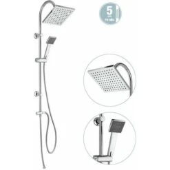 Colonna Doccia Per Presa Acqua Modello Quadrato Piralla Savona 0HR00846D16 Cromo -Stile Bagno 12993873 3