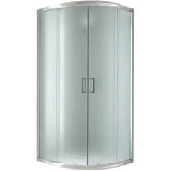 Box Doccia Semicircolare Scorrevole Vetro Stampato H 198 Mod. Alabama 90x90 Cm