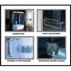 Bagno Italia Box Idromassaggio Cabina Doccia Multifunzione 115x90cm Versione Sinistra Con Vasca Bagno Turco Sauna -Stile Bagno 13140484 4