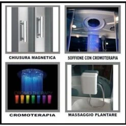 Bagno Italia Box Idromassaggio Cabina Doccia Multifunzione 115x90cm Versione Sinistra Con Vasca Bagno Turco Sauna -Stile Bagno 13140484 5